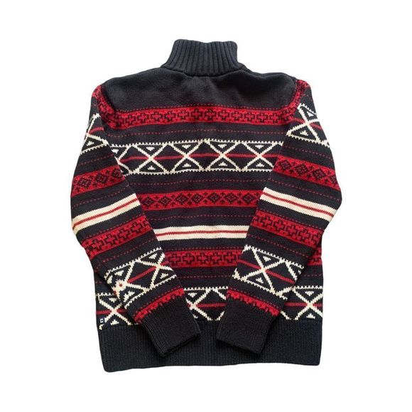 Chaps Quarter Zip Up Aztec Sweater - Picture 3 of 4